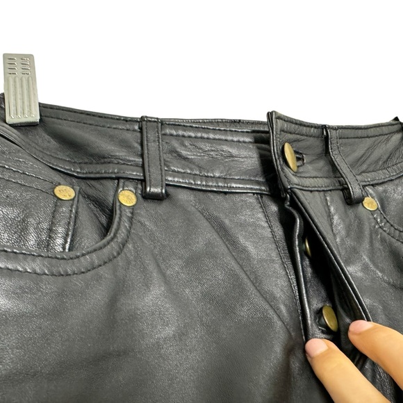 Vintage Charlotte Russe Y2K Bratz Black Leather Flare Pants Low Rise - Picture 3 of 8